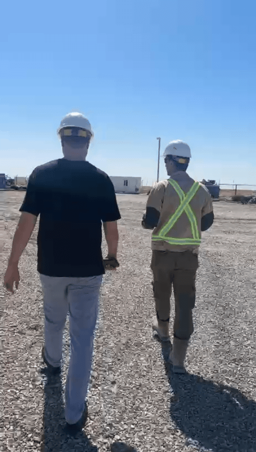 Condor Energies field inspection across the gravel operations area