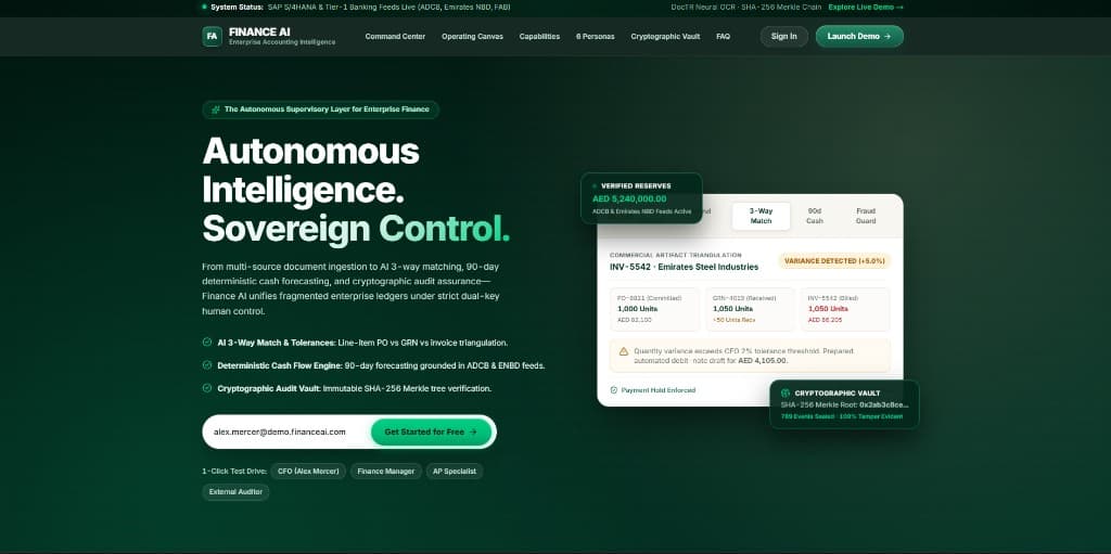 Finance AI product screenshot